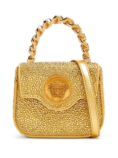 versace crystal backpack|Versace medusa tote bag.